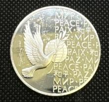 Sterling Silver United Nation Peace Coin 0.87 Oz