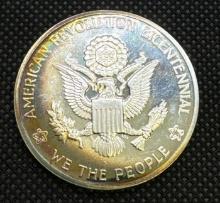 1 Oz Sterling Silver American Revolution Bicentennial Bullion Coin