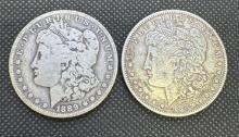 2x 1889 Morgan Silver Dollars 90% Silver Coins