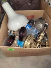 Box of Assorted Lightbulbs and Hardware.