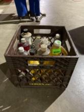 Crate of Misc. Chemicals, Oil, and Cleaners.