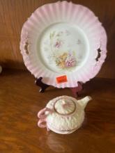 collectible plate and teapot