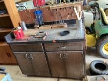 work bench and cabinet