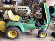 John Deere lawn tractor with tiller