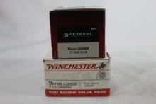 Two boxes of 9MM luger 115 gr, one Federal and one Winchester, 200 count
