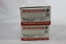 Two boxes of Winchester 9MM luger 115 gr, 200 count