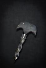 Elite Steelcraft Damascus Tri-Edge Dagger with leather sheath, new in box