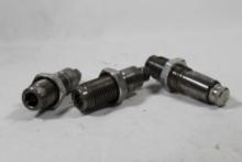 Three Lee reloading dies. One resizing carbide die for 380 auto, used in good condition and 2 die FL