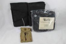 One Wilson Combat nylon bag, one military double magazine holder and two T.A.B. gear fold-up 40