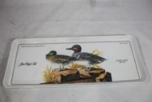 Small 15" serving tray of Green Winged Teal.