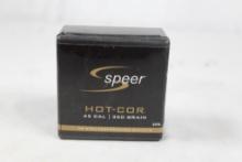 Box of Speer 45 cal 350 gr Hot-Cor bullets. New, count 50.