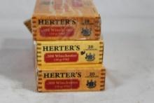Three boxes of Herter's 308 Win 150gr FMJ. Count 60.