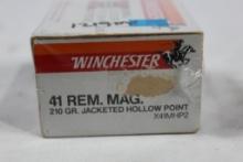 1989 Winchester 41 Rem Mag 210gr JHP. Count 20.
