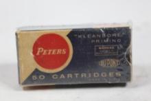 Vintage Peters box of 25 Colt Auto 50gr MC bullets. Count 31.