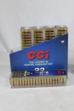 One display rack of CCI 22 LR HP. Each in 100 count boxes. Total count 500.