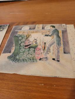 Vintage Christmas Cards W/ Antique Post Card