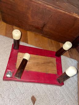 Vtg Foot Stools and Wood Chest