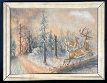 Painted by Anna Ray "Jasper Mt." in 1955