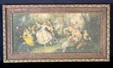Vintage print of a man & woman dancing in the woods