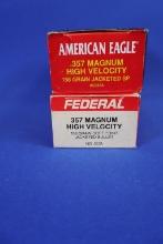 Ammo, Federal 357 Magnum. 100 total rounds.