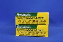 Ammo, Remington 30-06 Springfield. 40 total rounds.