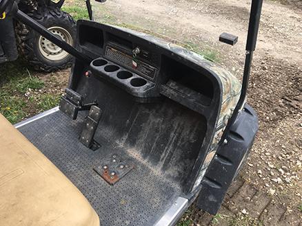 EZ-GO Freedom SE Electric Golf Cart, Windshield, Top, Solid Camo Body, Non Running-No Batteries