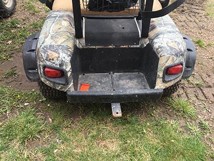 EZ-GO Freedom SE Electric Golf Cart, Windshield, Top, Solid Camo Body, Non Running-No Batteries