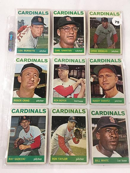 (9) 1964 Topps #24, 59, 147, 160, 183, 240, 278, 295, 523