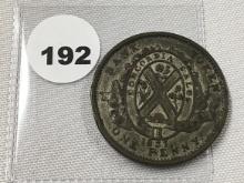 1837 Canada One Cent Bank Token