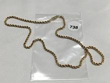 18 kt. Yellow Gold Necklace 20 inch Barrell Clasp
