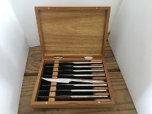 Wusthof 8 pc. Stainless Steel Steak Knife Set in Wood Case