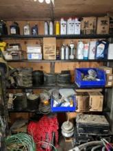 CONTENTS OF SHOP CAGE #2 TO INCLUDE: TRUCK/TRAILER AIR BAGS, MISCELLANEOUS HYDRAULIC HOSES & FITTING