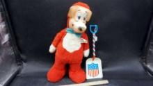 Huckleberry Hound (Missing Buttons) & Tin "4Th Of July" Sand Shovel