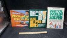 3 Books - Woodworking Room By Room, The Family Handyman Helpful Hints & Practical Problem Solver