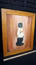 Framed Painting Of Ferret/Mink W/ Sword By Ahrendt