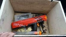 Wooden Crate W/ Nerf Gun, Hinges
