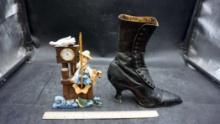 "The Fisherman" Clock & Women'S Vintage Boot