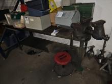 metal work table with vice