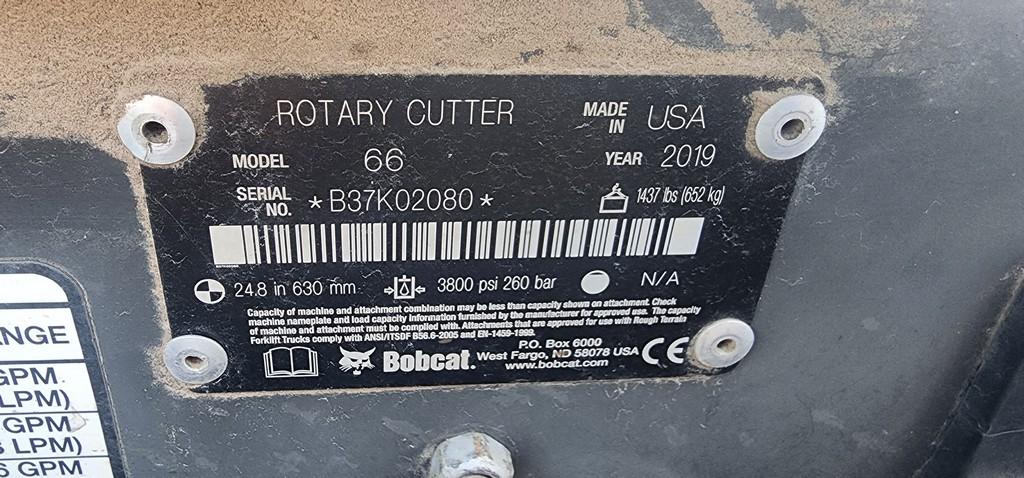 2019 Bobcat 66" Skidloader Rotary Mower