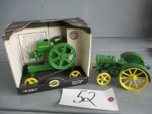 2 PIECES JD 1/6 SCALE ERTL JD MODEL E, JD TRACTOR ON STEEL TIRES