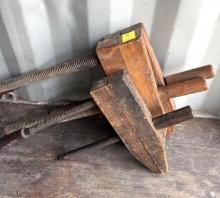Lot of 3 Wood Bar Clamps