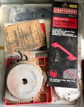 Lot of Misc. Circular Saw Blades and Molding Table Inserts
