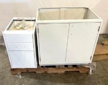 Lot of 2 - Metal Base Cabinet 29.25 in x 21.5 in x 30 in - 3 Drawer Metal Cabinet - New
