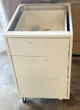 3 Drawer Rolling Metal Cabinet - 27 13/16 in x 21 5/8 in x 18 in - New