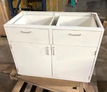 2 Drawer 2 Door Metal Base Cabinet - New
