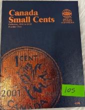 Canada Small Cents Collector Coin Book With Coins