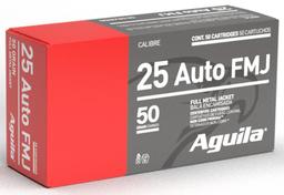 Aguila 1E252110 Target Range Handgun 25 ACP 50 gr Full Metal Jacket 50 Per Box