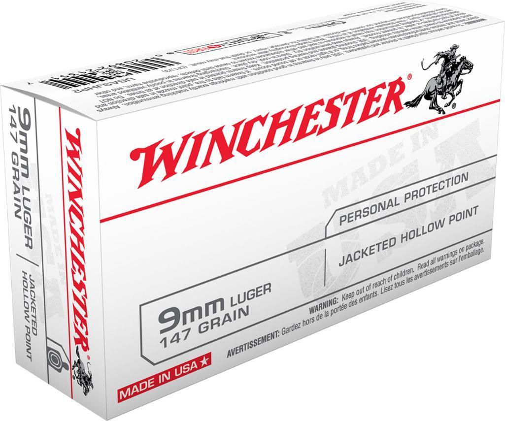Winchester Ammo USA9JHP USA 9mm Luger 115 gr Jacketed Hollow Point JHP 50 Per Box