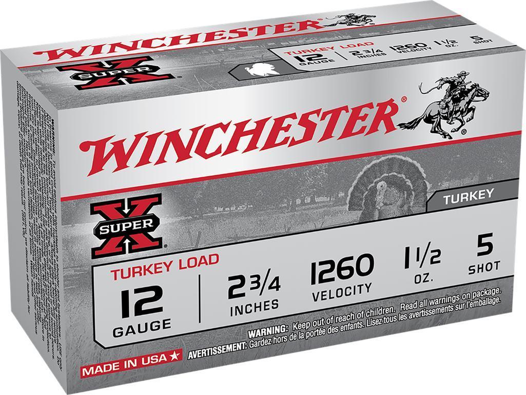 Winchester Ammo X12MT5 Super X Magnum Turkey 12 Gauge 2.75 1 12 oz Copper Plated 5 Shot 10 Bx