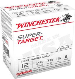 Winchester Ammo TRGT128 SuperTarget Light Target 12 Gauge 2.75 1 18 oz 1145 fps 8 Shot 25 Bx